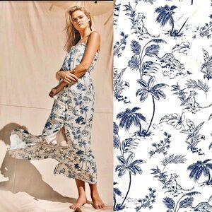 Anthropologie/ Lost + Wander Blue and White Maxi Dress